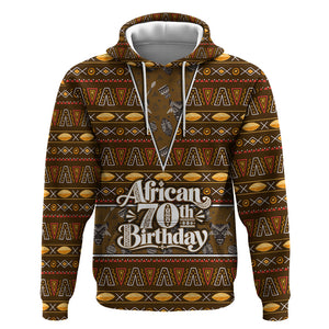 Personalized African 70th Birthday Hoodie Tribal Pattern Mudcloth Heritage Art