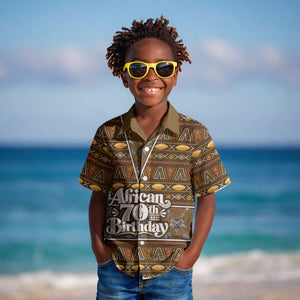 Personalized African 70th Birthday Kid Hawaiian Shirt Tribal Pattern Mudcloth Heritage Art