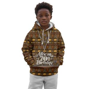 Personalized African 70th Birthday Kid Hoodie Tribal Pattern Mudcloth Heritage Art