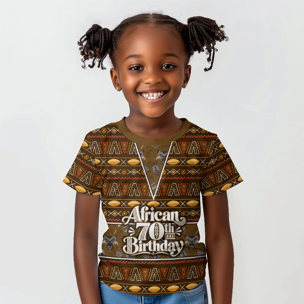 Personalized African 70th Birthday Kid T shirt Tribal Pattern Mudcloth Heritage Art