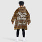 Personalized African 70th Birthday Kid Wearable Blanket Hoodie Tribal Pattern Mudcloth Heritage Art