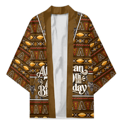 Personalized African 70th Birthday Kimono Tribal Pattern Mudcloth Heritage Art