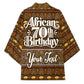 Personalized African 70th Birthday Kimono Tribal Pattern Mudcloth Heritage Art