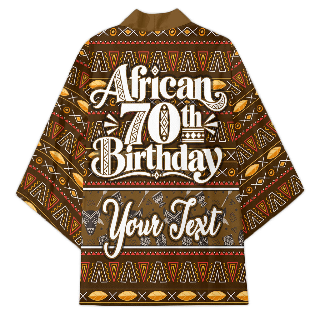 Personalized African 70th Birthday Kimono Tribal Pattern Mudcloth Heritage Art
