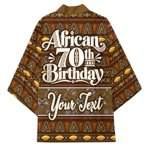 Personalized African 70th Birthday Kimono Tribal Pattern Mudcloth Heritage Art