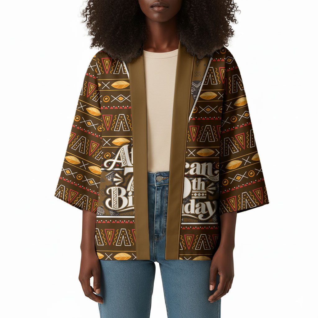 Personalized African 70th Birthday Kimono Tribal Pattern Mudcloth Heritage Art