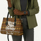 Personalized African 70th Birthday Leather Bag Tribal Pattern Mudcloth Heritage Art