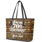 Personalized African 70th Birthday Leather Tote Bag Tribal Pattern Mudcloth Heritage Art