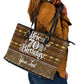 Personalized African 70th Birthday Leather Tote Bag Tribal Pattern Mudcloth Heritage Art