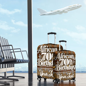 Personalized African 70th Birthday Luggage Cover Tribal Pattern Mudcloth Heritage Art