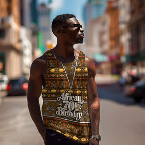 Personalized African 70th Birthday Men Tank Top Tribal Pattern Mudcloth Heritage Art