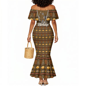 Personalized African 70th Birthday Mermaid Dress Tribal Pattern Mudcloth Heritage Art