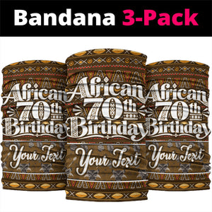 Personalized African 70th Birthday Neck Gaiter Tribal Pattern Mudcloth Heritage Art