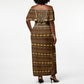 Personalized African 70th Birthday Off Shoulder Maxi Dress Tribal Pattern Mudcloth Heritage Art
