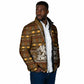 Personalized African 70th Birthday Padded Jacket Tribal Pattern Mudcloth Heritage Art