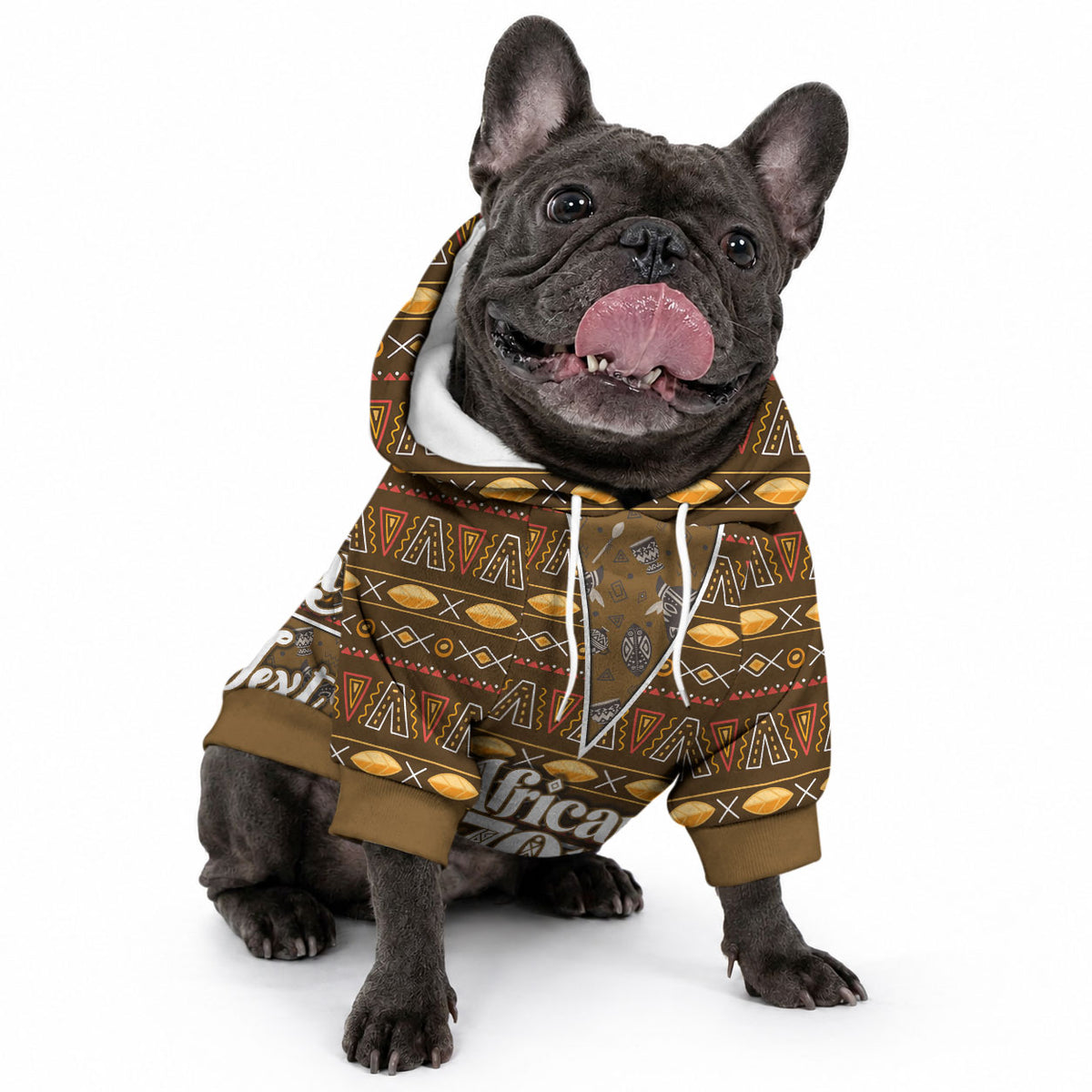 Personalized African 70th Birthday Pet Hoodie Tribal Pattern Mudcloth Heritage Art