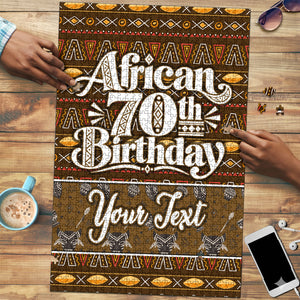 Personalized African 70th Birthday Puzzle Tribal Pattern Mudcloth Heritage Art