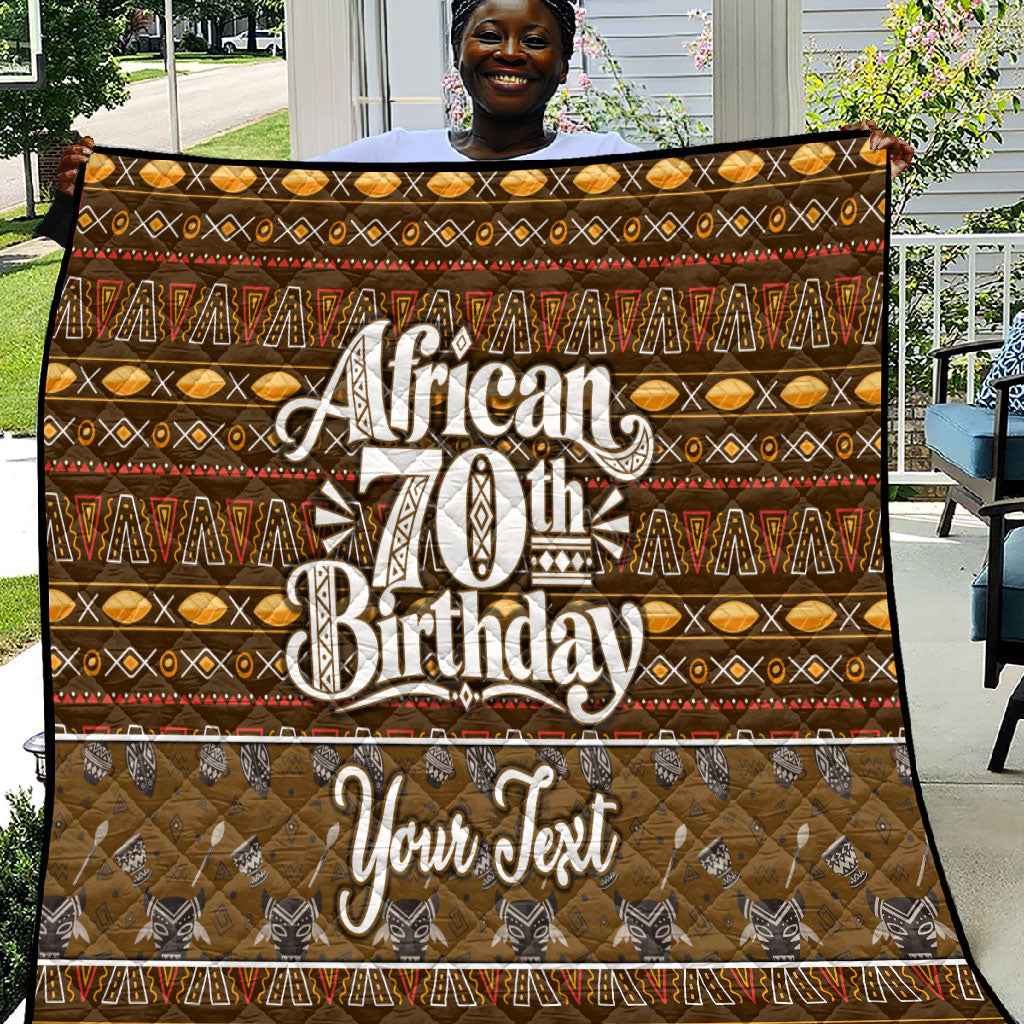 Personalized African 70th Birthday Quilt Tribal Pattern Mudcloth Heritage Art