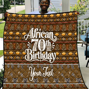 Personalized African 70th Birthday Quilt Tribal Pattern Mudcloth Heritage Art
