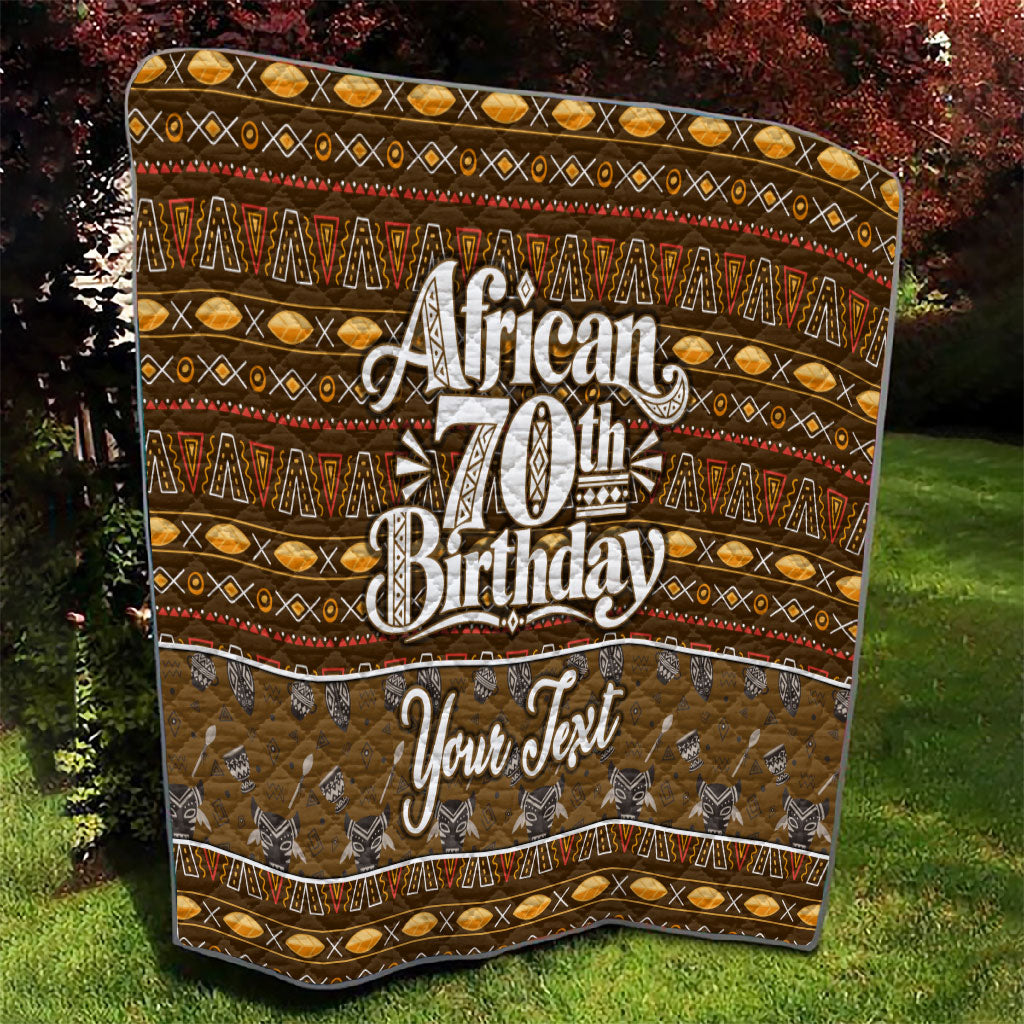 Personalized African 70th Birthday Quilt Tribal Pattern Mudcloth Heritage Art