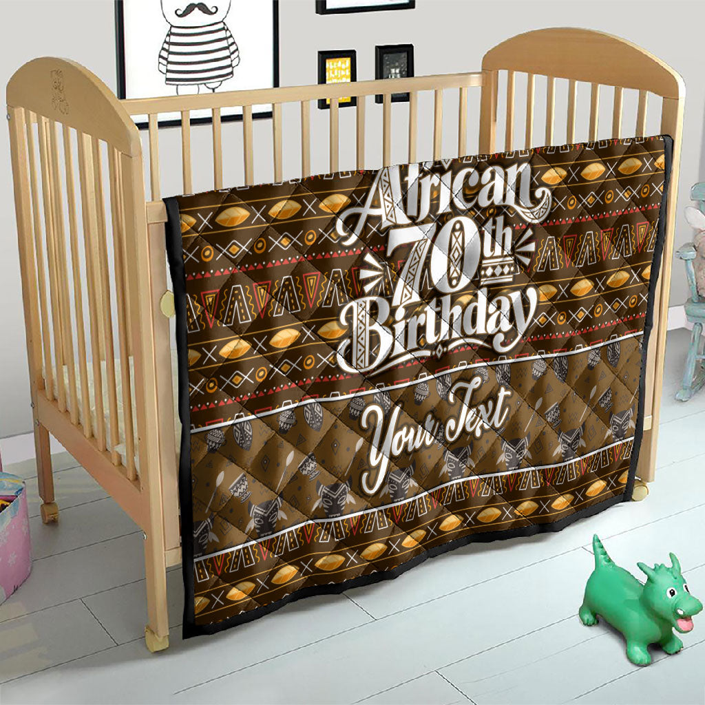 Personalized African 70th Birthday Quilt Tribal Pattern Mudcloth Heritage Art