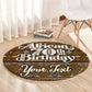 Personalized African 70th Birthday Round Carpet Tribal Pattern Mudcloth Heritage Art