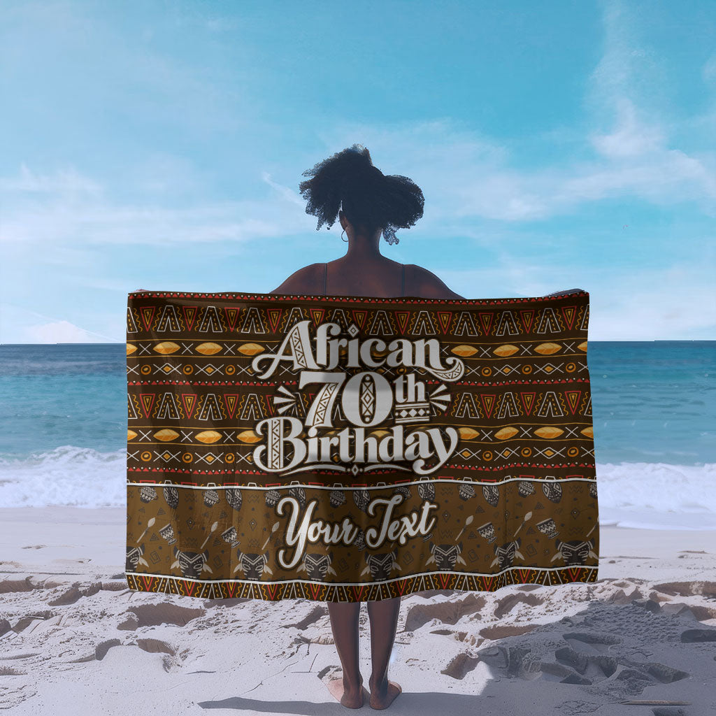 Personalized African 70th Birthday Sarong Tribal Pattern Mudcloth Heritage Art