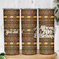 Personalized African 70th Birthday Skinny Tumbler Tribal Pattern Mudcloth Heritage Art