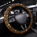 African 70th Birthday Steering Wheel Cover Tribal Pattern Mudcloth Heritage Art