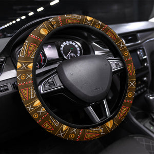 African 70th Birthday Steering Wheel Cover Tribal Pattern Mudcloth Heritage Art