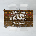 Personalized African 70th Birthday Tablecloth Tribal Pattern Mudcloth Heritage Art