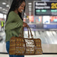 Personalized African 70th Birthday Travel Bag Tribal Pattern Mudcloth Heritage Art