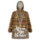 Personalized African 70th Birthday Wearable Blanket Hoodie Tribal Pattern Mudcloth Heritage Art