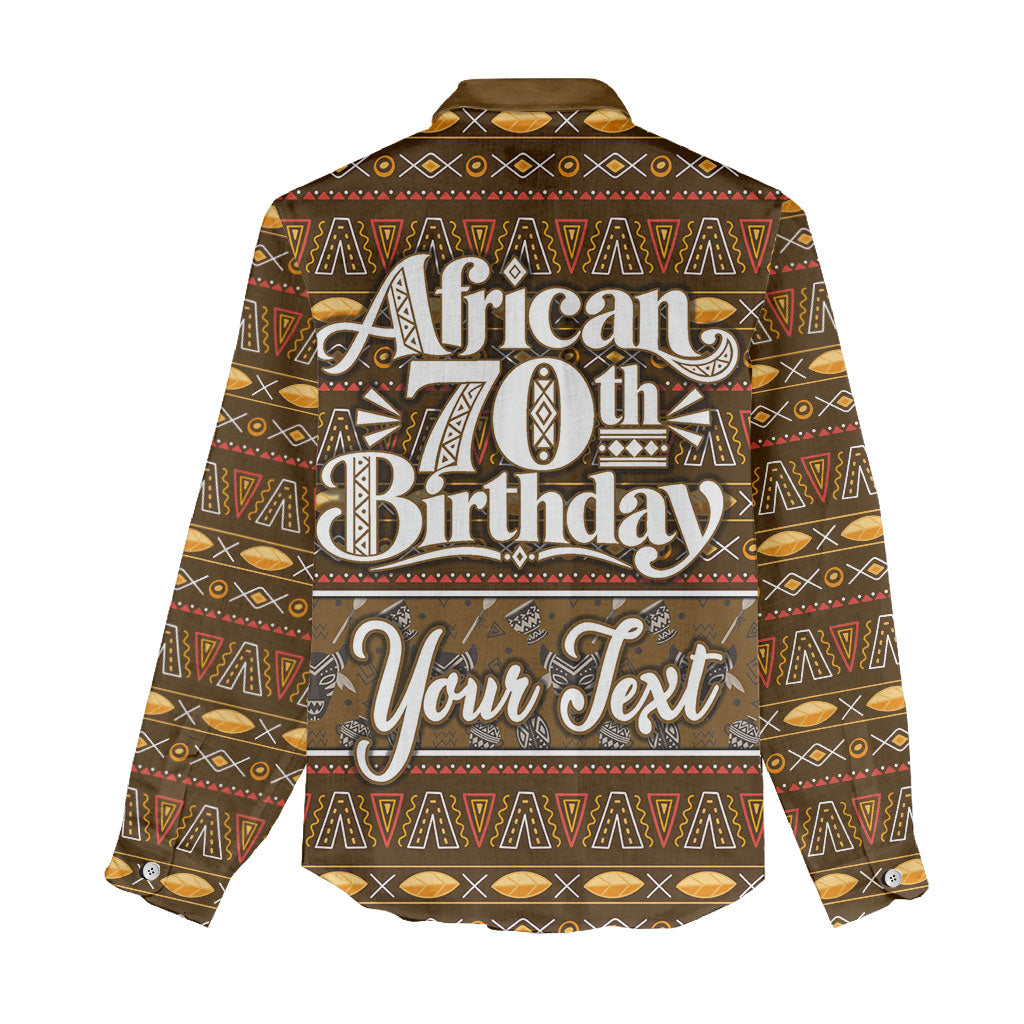 Personalized African 70th Birthday Women Casual Shirt Tribal Pattern Mudcloth Heritage Art