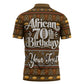 Personalized African 70th Birthday Zipper Polo Shirt Tribal Pattern Mudcloth Heritage Art