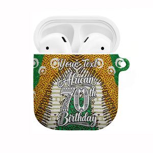 Personalized African 70th Birthday AirPods Case Tribal Animal Print Heritage Pattern