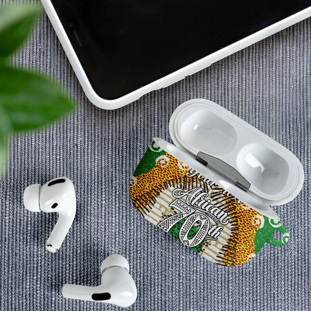 Personalized African 70th Birthday AirPods Case Tribal Animal Print Heritage Pattern