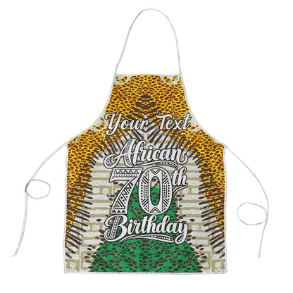 Personalized African 70th Birthday Apron Tribal Animal Print Heritage Pattern