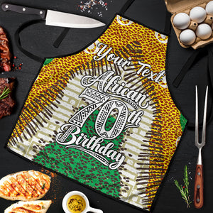 Personalized African 70th Birthday Apron Tribal Animal Print Heritage Pattern