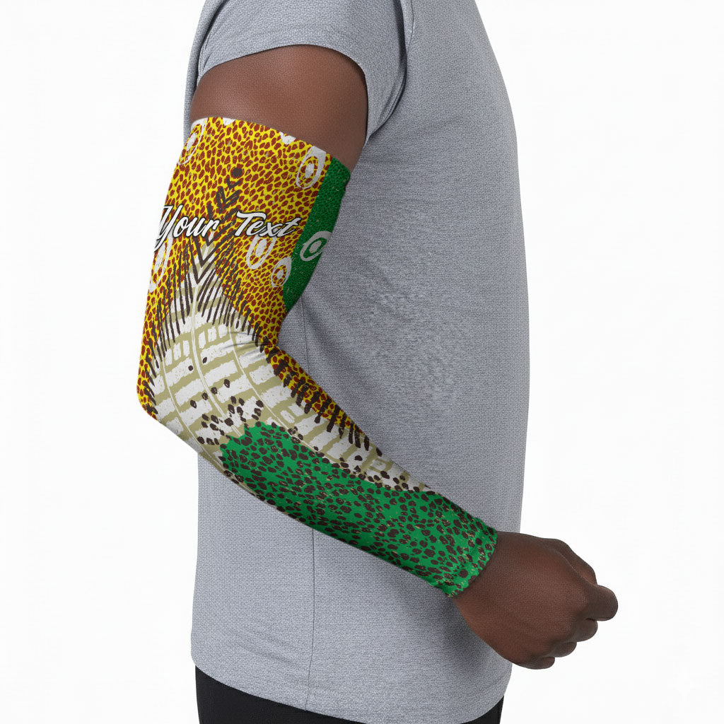Personalized African 70th Birthday Arm Sleeves Tribal Animal Print Heritage Pattern