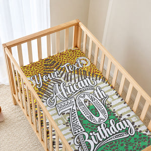 Personalized African 70th Birthday Baby Bed Cover Tribal Animal Print Heritage Pattern