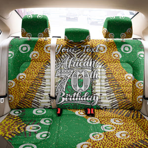 Personalized African 70th Birthday Back Car Seat Cover Tribal Animal Print Heritage Pattern