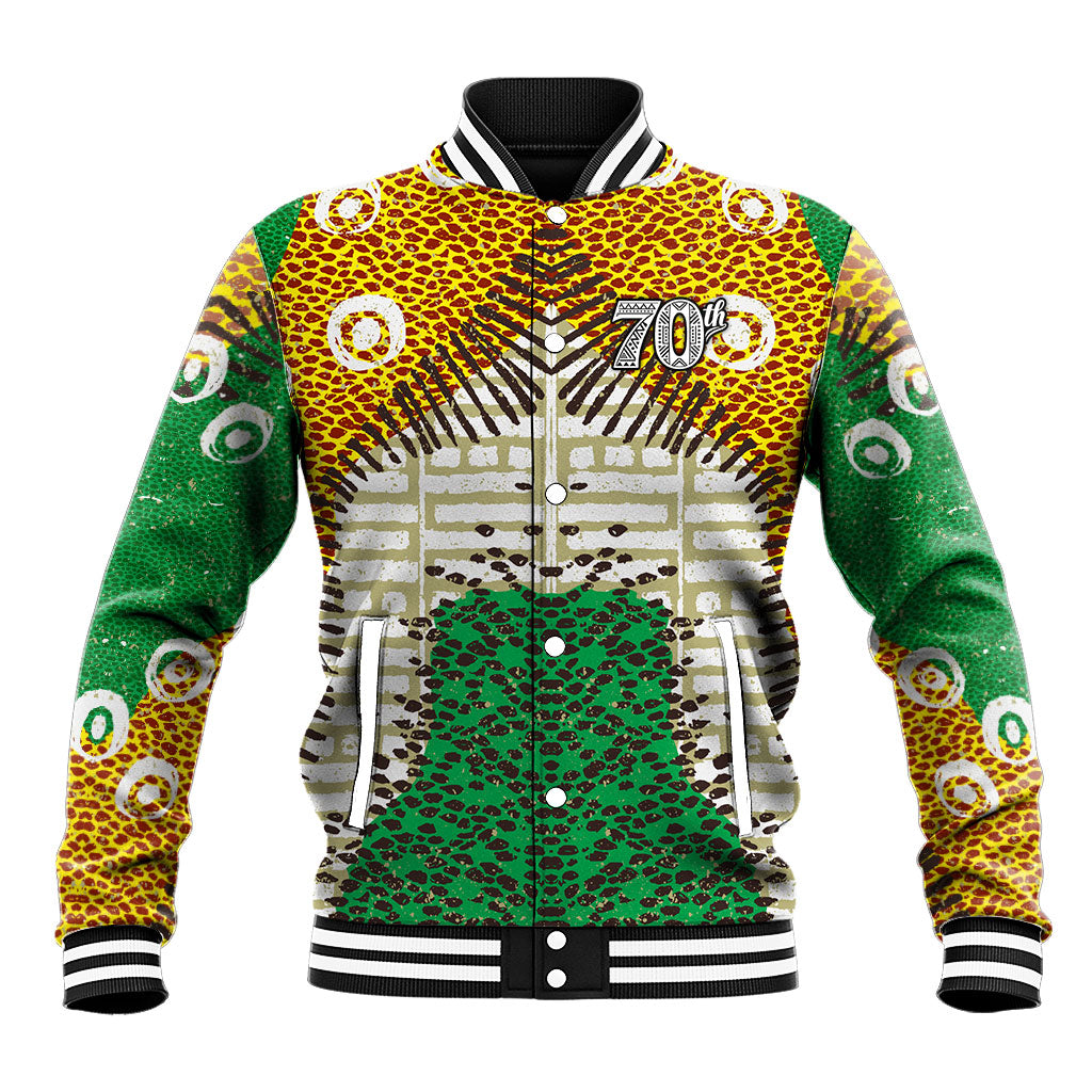Personalized African 70th Birthday Baseball Jacket Tribal Animal Print Heritage Pattern