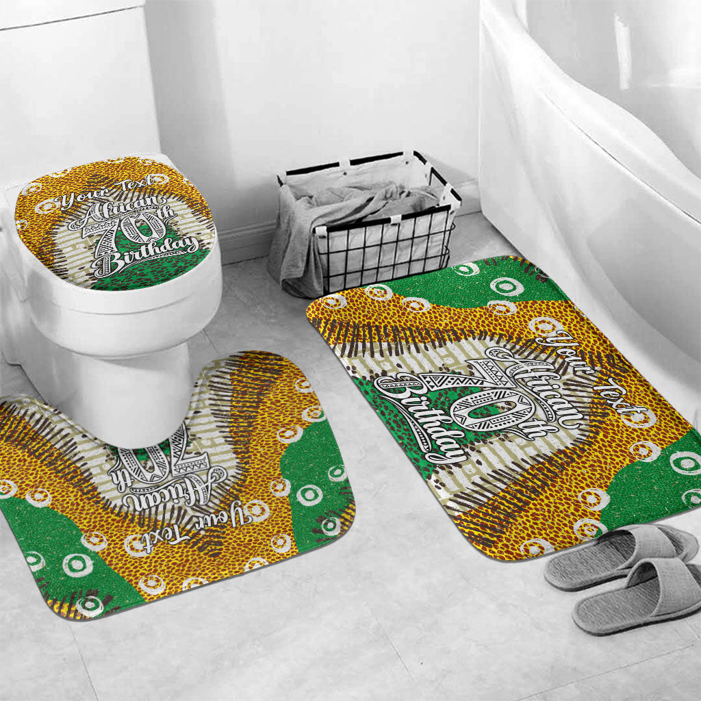 Personalized African 70th Birthday Bathroom Set Tribal Animal Print Heritage Pattern