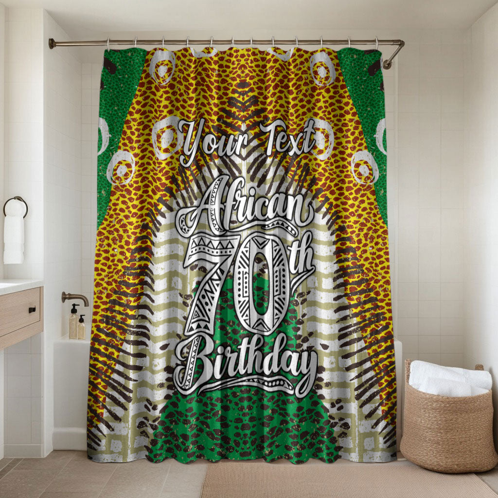 Personalized African 70th Birthday Bathroom Set Tribal Animal Print Heritage Pattern