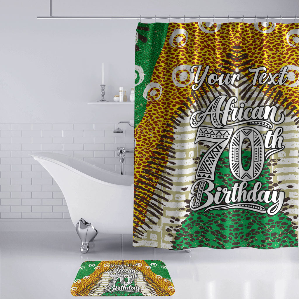 Personalized African 70th Birthday Bathroom Set Tribal Animal Print Heritage Pattern