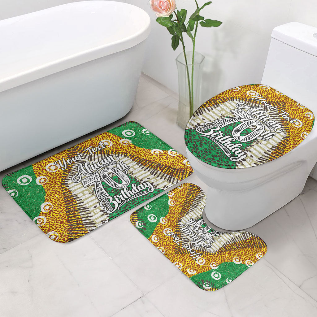 Personalized African 70th Birthday Bathroom Set Tribal Animal Print Heritage Pattern