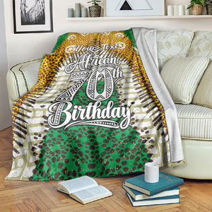 Personalized African 70th Birthday Blanket Tribal Animal Print Heritage Pattern