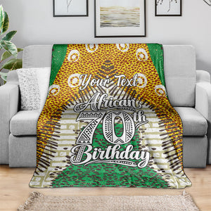 Personalized African 70th Birthday Blanket Tribal Animal Print Heritage Pattern