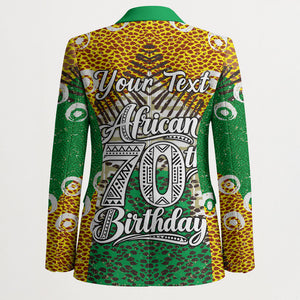 Personalized African 70th Birthday Blazer Tribal Animal Print Heritage Pattern